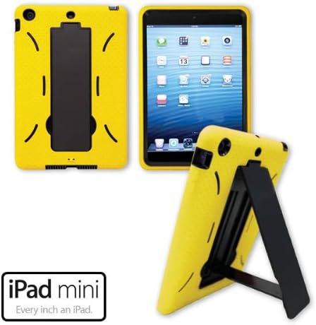 iPad Mini, Mini 2, Mini 3 Slim Tough Case G2 - Built-in Screen Protector and Kickstand (Yellow)