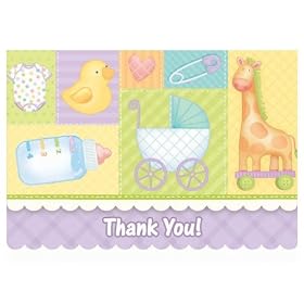 Pastel Patchwork Thank You Postcards (8 count)