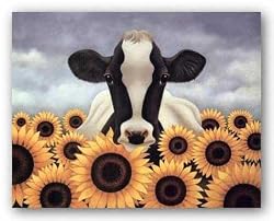 Surrounded By Sunflowers by Lowell Herrero 9.5"x7.5" Art Print Poster