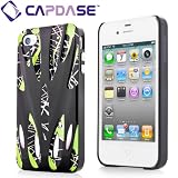CAPDASE iPhone 4S / 4 Karapace Jacket Xtreme Thunder, Black / Green スカルプチュアル デザイン ハード ケース エクストリーム・サンダー（クリスタル・クリアー液晶保護シート, ドックコネクタ&イヤホンジャックキャップ つき） ブラック / グリーン KPIH4-3T16