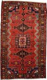 4'10 x 8'2 Red Persian Hand Knotted Wool Hamedan Rug
