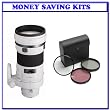 Sony SAL-300F28G G Series 300mm f/2.8 Super Telephoto Lens + 42mm 3pc Filter Kit + Willoughby's Cleaning Bundle