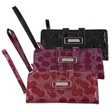 Kenneth Cole Reaction Womens Spotted Patent Clutch w/ Strap