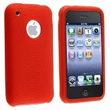 Red Textured Silicone Skin Case Compatible With Apple® iPhone® / iPhone® 3G 8GB 16GB