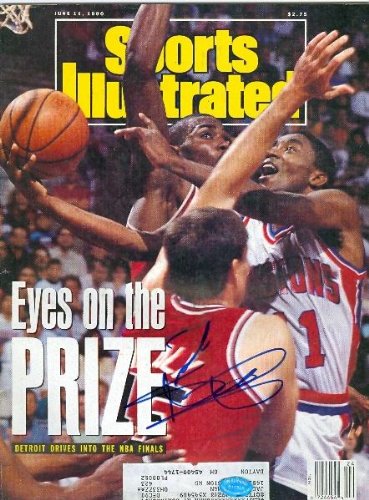Autographed Isiah Thomas Picture - Detroit Pistons Sports Illustrated Magazine - Autographed NBA Photos