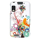 Hard Snap on PlasticRUBBERIZED WHITE With AUTUMN FLOWER Design Sleeve Facep ....