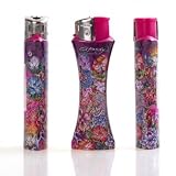 Produkt-Bild: Ed Hardy Feuerzeug CR Serie D Flowers, rot, H&ouml;he ca 8.5cm