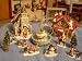 CHRISTMAS LIGHTED CHURCH AND TOY STORE VILLAGE