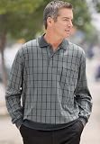 Windowpane Banded Bottom Polo Shirt
