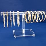 Clear Acrylic Round T-Bar Bracelet Display 10 Inch New