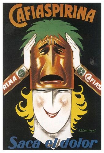 Cafiaspirina Art Print Poster by Luciano Achille Mauzan