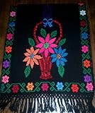 Beautifully Hand Made Mexican Poncho Cross Stitch Rebozo Shawl