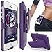 iPhone 5S Case, Rhidon Super Slim Hard Shell Layer Holster Open-Face Sport Case with Holster Kickstand and Locking Belt Swivel Clip for Apple iPhone 5 5S SE (Purple)