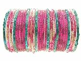 Beachcombers! Ethnic Glass Indian Wedding Bridal Bollywood Bangles Belly Dance Bracelets Set