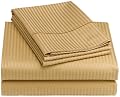 Renaissance 600 Thread-Count Woven Stripe Queen Sheet Set, Café