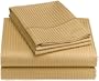 Renaissance Collection 600-Thread-Count Woven Cotton Stripe Queen Sheet Set, Cafe