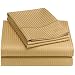Renaissance Collection 600-Thread-Count Woven Cotton Stripe Queen Sheet Set, Cafe