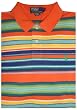 Men's Polo By Ralph Lauren Short Sleeve Polo Shirt Orange with Multi-colored Stripes
