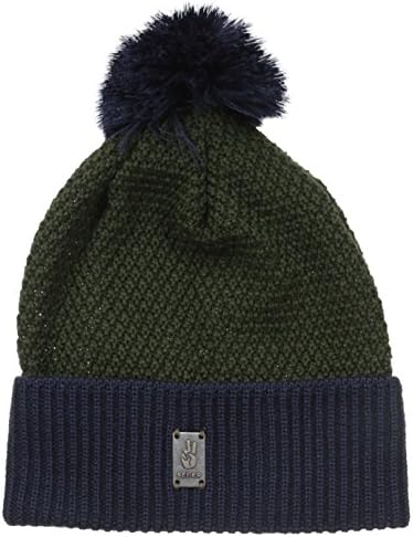 Seger Men's Wild Beanie with Pom, Green/Navy, One Size