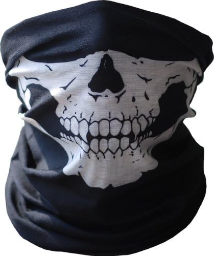 AZzor Black Skull Face Mask Motorcycle Biker Snowboards (Pack of 2)