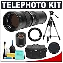 Kenko 420-800mm Super Telephoto Zoom Lens with 2x Teleconverter (=420-1600) + Nikon Case + Tripod + Accessory Kit for Nikon D5000, D40, D40x, D60, D80