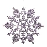 Club Pack of 24 Purple Lavender Glitter Snowflake Christmas Ornaments