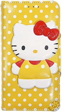 HELLO KITTY Body Button Flip Case for Apple iPhone 6 (4.7inch) Wallet Diary Cover (Yellow)
