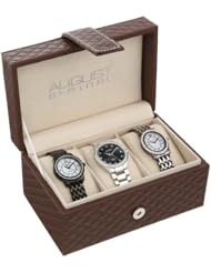 August Steiner Womens AS8063BK Dazzling Diamond Swiss Quartz 3 Watch Set