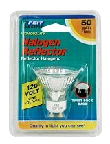 Feit Electric BPQ50MR16/GU10 50-Watt Halogen Reflector Flood Bulb with GU10 Base, Clear
