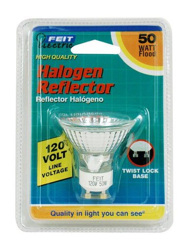 Feit Electric BPQ50MR16/GU10 50-Watt Halogen Reflector Flood Bulb with GU10 Base, Clear