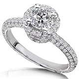 1 1/2 Carat Round Diamond Engagement Ring in 14k White Gold