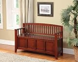 Linon Cynthia Storage Bench in Walnut