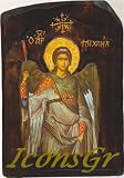 Wooden Greek Christian Orthodox Wood Icon of Archangel Michael / G4