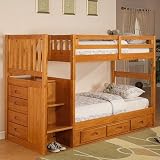 Honey Twin Over Twin Staircase Bunk Bed