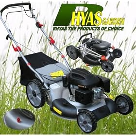 Rhyas Self Propelled 22" Petrol Lawnmower Lawn Mulch Stripe Mower