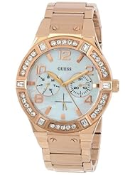 GUESS Womens U0290L2 Standout & Sparkle Crystal Rose Gold-Tone Watch