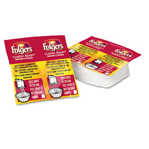 Folgers Premeasured Regular Coffee Packs, .8oz Packs, 42/carton