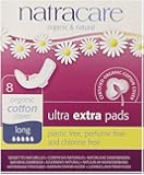 Natracare Ultra Extra Pads with Wings, Long, 8 Count