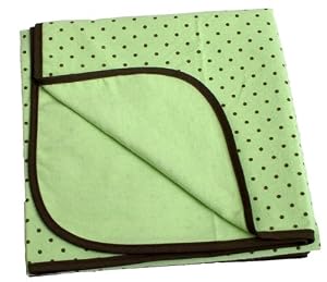Kushies Receiving Blanket, Green Dots
