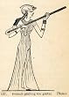 1854 Woodcut Ancient Thebes Egyptian Woman Guitar Archaeology Musical Instrument - Original Woodcut