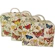 Punch Studio Botanic Butterfly Butterflies 3 nested carrying cases with handle