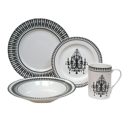 222 Fifth Chandelier Dinnerware Set, Service for 4 by 222 Fifth