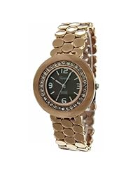 Mark Naimer Fashion Watch in Brown with Stone Studded Case