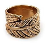Burn Gold 'Leaf' Wrap Band Ring