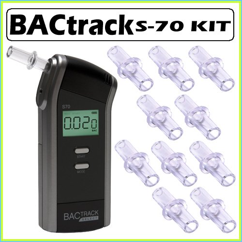 BACtrack Select S-70 Digital Portable Breathalyzer with 6 Mouthpieces and Travel Pouch + 10 Pack of Replaceable Mouthpieces