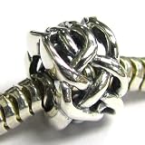 Queenberry Sterling Silver Celtic Ribbon Love Knot Weave Flower Bead For Pandora Troll Biagi Chamilia European Charm Bracelets