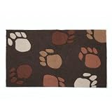 JLA Pets Pet Rug and Diner Mat for Dogs, 20 by 32-Inch, Paw Prints, Brown
