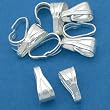 10 Sterling Silver Large Pendant Snap Bails Parts 10mm