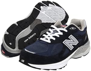 New Balance - Mens 990v3 Stability Running Shoes, Size: 8.5 4E US, Color: Navy with Grey & White