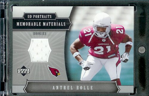 2005 Upper Deck Portraits Memorable Materials Antrel Rolle Jersey Arizona Cardinals Football Card - Mint Condition - Shipped In Protective ScrewDown Case!